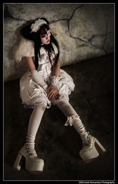 Wardrobe Reference Nurse Oc, Creepy Photoshoot, Nurse Dress, Everyday Goth, Dress Tights, Medical Fashion, Accessories Outfit, Broken Doll, Lolita Outfits