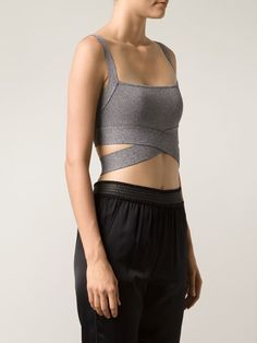 // T By Alexander Wang Stretch Knit Crisscross Bralette Workout Images, Plus Size Women Fashion, Shapewear For Women, Designer Bra, Vest Designs, Best Workout, Women's Shapewear, T By Alexander Wang, Athletic Outfits