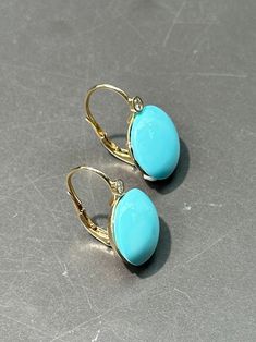 14K Gold Persian Turquoise Diamond Earring - Etsy Luxury Turquoise Cabochon Earrings, Formal Turquoise Oval Earrings, Fine Jewelry Turquoise Oval Earrings, Fine Jewelry Oval Turquoise Earrings, Turquoise Oval Fine Jewelry Earrings, Turquoise Oval Earrings Fine Jewelry, Elegant Turquoise Earrings With Lever Back, Turquoise Cabochon Earrings For Formal Occasions, Formal Turquoise Round Earrings