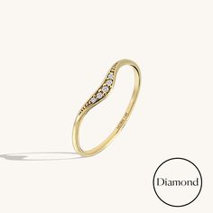 Elevate your everyday elegance with our Minimalist Diamond Curved Stacking Ring. Crafted with precision, this understated yet captivating piece features a gracefully curved design, allowing for seamless stacking with other rings. With its minimalist charm and versatile appeal, this ring will become an essential element of your personal style, effortlessly complementing any look from casual to formal. - Made in 14k Solid Gold - Decorated with handset 0.06ctw white diamond - Diamond Color and Clar Elegant Midi Rings For Anniversary, Elegant Stackable Round Band Midi Rings, Elegant Diamond Ring With Simple Design, Elegant Stackable Midi Rings For Anniversary, Elegant Stackable Midi Rings, Elegant Stackable Midi Rings With Open Band, Elegant Stackable Open Band Midi Rings, Minimalist Curved Wedding Jewelry, Elegant Stackable Diamond Ring With Open Band