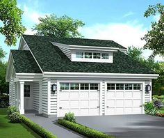 this is an artist's rendering of a two - car garage