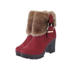 HADARA Design Women's Fashion Plush Fur Ankle Boot Shoes Fur Boots Women, Red Ankle Boots, Fur Snow Boots, High Heel Stiefel, Fur Ankle Boots, Boot Shoes, Block Heel Ankle Boots, Snow Boots Women, Platform Ankle Boots