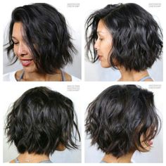 Short Black Hair, Fall Hairstyles, Wavy Bob, Fall Hair Color For Brunettes, Short Wavy, Curly Bob Hairstyles