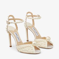 Jimmy Choo Sacora, Jimmy Choo Sandals, Jimmy Choo Heels, Embellished Sandals, Wedding Heels, Jimmy Choo Shoes, Ankle Strap Heels, Bridal Shoes, Strap Heels