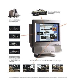 an advertisement for a car that is showing the features and information on the display screen