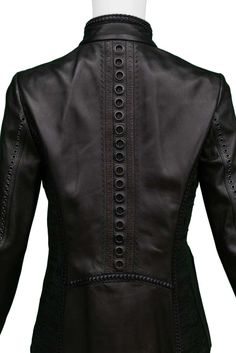 For Sale on 1stDibs - Resurrection Vintage is excited to offer a vintage Gianfranco Ferre black leather motorcycle jacket featuring a high collar, pony hair insets, whipstitching, Leather Jacket With Fur, Black Leather Motorcycle Jacket, Motorcycle Leather Jacket, Jacket With Fur, Fur Leather Jacket, Gianfranco Ferre, Black Motorcycle, Motorcycle Leather, Pony Hair