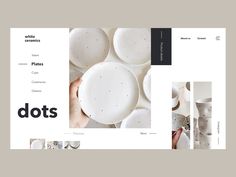 the website is designed to look like it has lots of white dishes on it