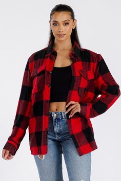 Shop our women's oversized flannel shacket for cozy style. soft, brushed fabric with chest pockets—perfect for layering this season! Flannel Shacket, Burgundy Outfit, Wrap Shoes, Oversized Flannel, Flannel Jacket, Boyfriend Shirt, Active Wear Pants, Tie Shoes, Mens Activewear