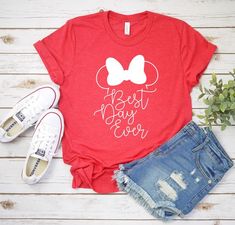 Best Day Ever TSHIRT ZNF08 Disney Minnie Ears, Disney Birthday Shirt, Disney Minnie Mouse Ears, Disneyland Shirts, Mickey Mouse T Shirt, Womens Disney Shirts, Family Vacation Shirts, Disney Birthday, Family Tees