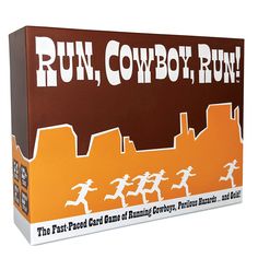 a cardboard box with the words run, cowboy run on it's front and side