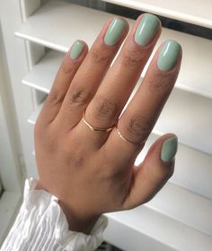 Pistachio Green Nails, Pistachio Nails, Nail Vibes, Pistachio Color, Short Gel Nails, School Nails, Pistachio Green, Hand Care, Green Nails