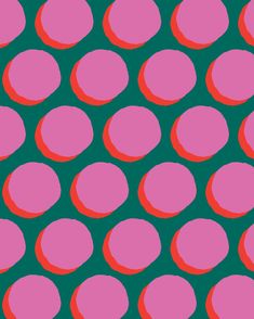 a pink and green polka dot pattern on a black background