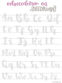 the cursive writing practice sheet is shown in pink and white with silver lettering