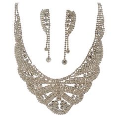 measures(inch): necklace 14 / extender 4.5 / Earrings 3 Earrings Jewelry, Rhodium Plated, Necklace Set, Jewelry Set, Diamond Necklace, Dangle Earrings, Jewelry Earrings, Plating