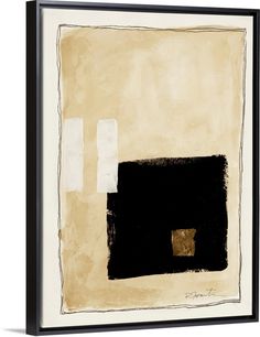 an abstract painting with black and white squares on a beige background by corbi