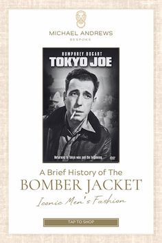 Humphrey Bogart in Tokyo Joe wearing an iconic leather bomber jacket black and white film Lafayette New York, American Jacket, Winter Menswear, Humphrey Bogart, Hollywood Fashion, Flight Jacket, Jacket Design, Stylish Men, Fall And Winter