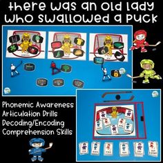 there was an old lady who swallowed a puck card game with instructions to play it