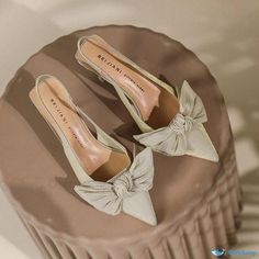 Orcajump - Bowknot Stiletto Pumps: Pointed-toe, Slim Heels, Single Strap, Back Zipper, Wedding, Party, and Evening Shoe Evening Shoes, Stiletto Pumps, Zipper, Pumps, Heels