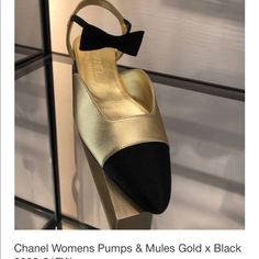 Brand New With Box Chanel Pumps, Chanel Lover, Chanel Women, Shoes Chanel, Gold Chanel, Gold Pumps, Fashion Buyer, Bvlgari Bags, Chanel Shoes