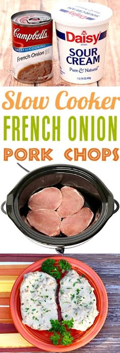 this slow cooker french onion pork chops recipe is delicious and easy to make