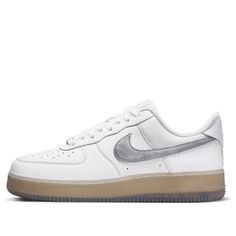 Nike Air Force 1 '07 Premium 'White Metallic Silver' DX3945-100 (AF1/SNKR/Skate/Unisex/Low Top) Nike Air Force 1 With Translucent Outsole For Sports, White Skate Shoes With Translucent Outsole For Sports, Nike Air Force 1 White With Translucent Outsole, White Nike Air Force 1 With Translucent Outsole, Urban Style White Low-top Nike Air Force 1, Nike Air Force 1 Urban White, Urban Nike Air Force 1 In White, Sporty White Nike Air Force 1 With Gum Sole, White Skate Shoes With Air Max Cushioning