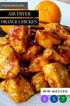 an image of orange chicken on a plate