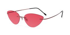 These butterfly glasses feature a clean, minimalist frame that will make your eyes flutter with style. Offering a full, unobstructed view, the flexible and lightweight temples with a hingeless uni-construction design ensure lasting comfort whenever you need it. Modern Red Cat Eye Sunglasses With Gradient Lenses, Modern Red Cat Eye Sunglasses With Uv Protection, Trendy Red Rimless Sunglasses, Modern Rimless Red Sunglasses, Modern Red Rimless Sunglasses, Modern Rimless Glass Sunglasses, Red Tinted Glasses, Butterfly Glasses, Minimalist Frame