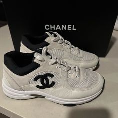 Worn A Handful Of Times Few Scuffs/ Normal Signs Of Wear But Pretty Excellent Condition Comes With Original Chanel Box And Travel Bags For Each Sneaker Free Poshmark Authentication Width 4inches Widest Part 3inches Narrowest Part Length 10.3inches Us 7 Equivalent Chanel Sneakers Aesthetic, Luxury Tennis Shoes, Channel Sneaker, Chanel Sneakers, Chanel Box, Black Sneakers, Chanel Shoes, New Outfits, Travel Bags