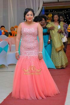 Pink Sequin Tulle Dress For Party, Floor-length Pink Gown For Traditional Ceremonies, Pink Tulle Gown For Dress-up Occasions, Pink Tulle Ball Gown For Dress-up, Pink Tulle Ball Gown For Dress-up Events, Event Dresses Classy, African Bridesmaid Dresses, Big Girl Dresses