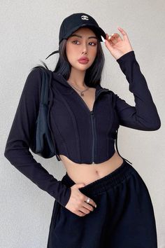 Item Type: CoatMaterial: PolyesterCollar: HoodieSleeve Length: Long SleeveColor: Black. Gray. White. BrownSize: S.M Size(cm) Top Length Sleeve Length Bust Shoulder Width S 43 60 70 30 M 44 61 74 31 Y2k Long Sleeve Hooded Jacket For Winter, Black Y2k Long Sleeve Hoodie, Fitted Long Sleeve Hooded Jacket With Zipper, Fitted Long Sleeve Hooded Jacket With Zipper Closure, Black Cotton Hooded Jacket For Spring, Black Hooded Jacket With Pockets, Winter Y2k Outerwear With Zipper Closure, Y2k Style Winter Outerwear With Zipper Closure, Black Long Sleeve Hooded Jacket With Pockets