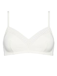 white triangle cup graphic lace trim wireless cups padded cups adjustable spaghetti straps elasticated underbust band rear hook and eye fastening White Lace Bra With Adjustable Straps, White Camisole Bra With Lace Trim, White Lace Trim Camisole Bra, White Full Cup Nursing Bra With Adjustable Straps, Elegant White Bra With Spaghetti Straps, White Nursing Bra With Adjustable Straps, White Nursing Bra With Removable Pads, White Underwire Bra With Lace Trim, White Full Cup Nursing Bra With Built-in Support