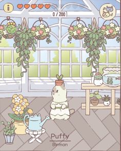 an image of a room with potted plants on the windowsill and flowers in pots