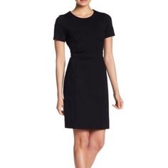 Amanda & Chelsea - Nordstrom Versatile Little Black Dress Nwt Crew Neck Ponte Short Sleeve Sheath Dress Ideal For Career, Cocktail, Semi-Formal, Business, Business Casual, Work, Professional, All Seasons / All Weather. Jewel / Crew Neck Short Sleeves Horizontal Seams Down Front And Flattering Vertical Seams At Waist Concealed Back Zip And Hook Closure 67% Rayon, 29% Nylon, 4% Spandex 18” Across Chest, 38" Length Nwt, In Excellent Condition Stored In Pet And Smoke Free Home/Closet Flattering Knee-length Mini Dress For Work, Fitted Short Sleeve Mini Dress For Work, Flattering Stretch Dresses For Office, Flattering Stretch Office Dress, Black Knee-length Dress With Fitted Waist, Black Sheath Mini Dress For Work, Flattering Stretch Dress For Work, Short Sleeve Dress With Fitted Waist For Work, Stretch Dresses For Business Casual