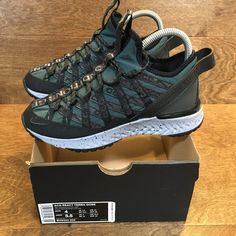 New Nike Acg React Terra Gobe Trail/Hiking Shoes Women’s Size: 5.5 Or Men's Size: 4 Color: Jungle Black/Wolf Grey Style No: Bv6344-300 Brand New With Original Box But Missing Box Top. Never Worn And In Perfect, Clean Condition. We Do Our Very Best To Honestly And Accurately Describe Our Items Both In Words And Photos. Please See Photos And Check For Details Photos Are Of The Actual Shoes That You Will Receive All Items Come From A Smoke-Free Home Packaged Very Carefully And Box Shipped Nike Sneakers For Outdoor, Nike Trail Running Shoes Lace-up, Nike Trail Running Shoes With Branded Insole, Casual Nike Running Shoes For Hiking, Nike Casual Synthetic Trail Running Shoes, Casual Nike Trail Running Shoes In Synthetic, Nike Green Trail Running Shoes For Hiking, Nike Casual Hiking Sneakers, Nike Gray Sneakers For Outdoor Activities