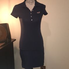 Nwt Hollister Navy Polo Dress Knit Polo Dress In A Shift Silhouette, With Tipped Collar Size:Xs Pet And Smoke Free Home Blue Fitted Polo Dress With Short Sleeves, Casual Fitted Blue Polo Dress, Blue Fitted Polo Dress For Summer, Fitted Blue Polo Dress For Summer, Blue Short Sleeve Polo Dress For Spring, Casual Navy Mini Dress Knee-length, Casual Spring Polo Dress, Casual Navy Mini Dress, Casual Blue Polo Dress For Summer