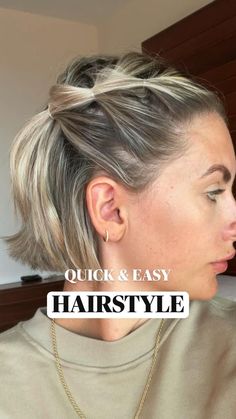 Hair Hoco, Hairdos For Short Hair, Easy Hairstyle, Bridesmaid Hair Short, Peinados Fáciles Para Cabello Corto, Hair Styler, Hair Videos Tutorials, Hoco Hair Ideas