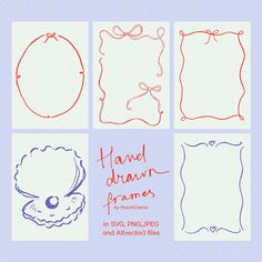 hand drawn frames in svg, png, jpeg and ail