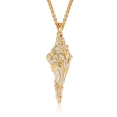 Shop the Intricata Pendant, Ivory Enamel from Micah Antoni, featuring recycled 18K yellow gold and intricate ivory enamel detailing. Exquisite White Filigree Necklaces, Exquisite White Filigree Necklace, White Gold-plated Jewelry With Intricate Design, Luxury White Enamel Necklace, White Intricate Gold Plated Jewelry, Luxury Carved Yellow Gold Necklaces, Luxury Carved Necklaces, Luxury Carved Gold Necklace, White Polished Mother Of Pearl Necklace