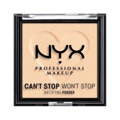 NYX Professional Makeup Can't Stop Won't Stop Mattifying Pressed Powder, Light, 0.21 oz - Walmart.com Creme Puffs, Nyx Products, Nyx Glitter, Nyx Powder, Mattifying Powder, Can't Stop Won't Stop, American Crew, Luminous Skin, Matte Powder