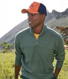 Men's Ridgeknit Pullover, Quarter-Zip | Shirts at L.L.Bean Quarter Zip Men, Men's Activewear, Built To Last, Quarter Zip Sweatshirt, Hiking Pants, Mens Activewear, Slim Waist, Ll Bean, L L Bean