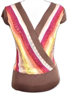 Fitted Multicolor Crochet Top For Fall, Fall Multicolor Fitted Crochet Top, Fitted Brown Crochet Top For Spring, Boho Winter, Dkny Jeans, Vintage Blouse, Lightweight Shorts, Crochet Blouse, Blouse Vintage