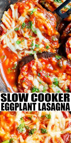 this slow cooker eggplant lasagna recipe is so easy to make