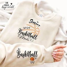 two sweatshirts that say, senior basketball and basketball