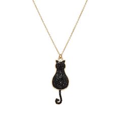 PRICES MAY VARY. CAT NECKLACE SIZE : Cat pendant size 0.59 inch * 1.38 inch, Weight: about 5g. Chain Length:15.75 inches+ 3.15 inches (extension chain). RECOMMEND IT TO CAT LOVERS : Cat lovers will love this cat necklace. You can also buy it in memory of your family and this is a reminder of how much they are part of your life and connectedness to so many wonderous times together. WONDERFUL DESIGN INSPIRATION : Cats keep us company through the long years and make us feel less lonely. This cat ne Cat Lovers Gifts, Cat Pendant, Cat Pendants, Black Clothing, Cat Jewelry, Cat Necklace, Necklace Size, Necklace Sizes, Cat Lover Gifts