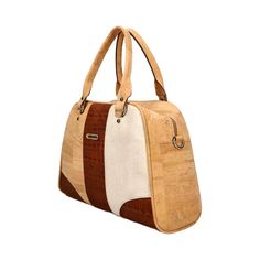 Authentic Portuguese 100% Natural Cork Bag. Handmade in Portugal. You will find many bags for sale, advertised as Cork Bags, but actually they are bags made of polyurethane (PU) modeled after cork, and made in China, this material being much cheaper than genuine cork. Most consumers are not able to distinguish both materials. If you want a genuine cork bag make sure what you are buying is genuine! This bag is a genuine cork crossbody bag, with a cork strips and a cotton-lined interior. Our bags Rectangular Duffle Bag With Leather Handles For Shopping, Brown Rectangular Duffle Bag For Shopping, Beige Rectangular Duffle Bag, Brown Rectangular Weekender Bag With Handles, White Bags With Leather Handles For Gift, Handmade Beige Bags For On-the-go, Beige Rectangular Travel Bag With Handles, Shopping Duffle Bag With Adjustable Strap In Rectangular Shape, Eco-friendly Top Handle Bag For Gift