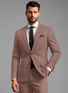 Be exceptionally coherent in your sartorial armor for serious statement moments or office attire for your big presentation or even after wedding parties. High-end couture made from our Marco Stretch Rose Taupe Wool Suit, which is majorly distinguished with its classy and luxurious taupe color in a solid and refined texture. This suit not only boosts your comfort but also elevates your style with a breathtaking flourish. So, give your distinctive wardrobe the trendiest makeover with our suit that Black Tuxedo Shirt, Camo Suit, Grey Tweed Suit, Herringbone Tweed Jacket, Rose Taupe, Seersucker Suit, Tweed Pants, Striped Linen Shirt, Black Tuxedo