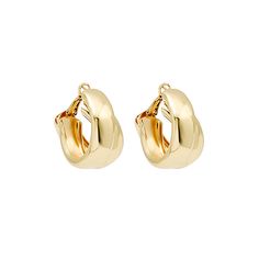 Add a modern twist to a classic with these huggie earrings that feature a double hoop design for an eccentric detail. 1.37" diameter 18k gold-plated copper 2023 Party, Earrings Trendy, Hoop Design, Huggie Earrings, Party Jewelry, Huggies Earrings, Jewelry Party, Women Girl, Gold Color