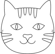 a drawing of a cat's face with four different angles to the front and side