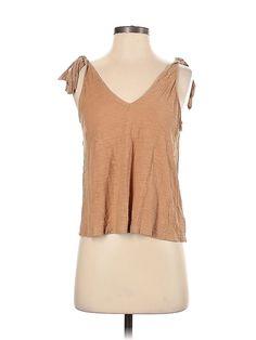 Express Sleeveless Top Size: X-Small Tan Tops - used. 60% COTTON, 40% MODAL, Bow & Tie, V-Neck, | Express Sleeveless Top Tan V-Neck Tops - Used - Size X-Small Cheap Brown Vacation Blouse, Cheap Beige Zara Tops, Tan Top, V Neck Tops, Sleeveless Top, Women Handbags, V Neck, Womens Tops, Clothes