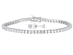 Bella Luce® white diamond simulant 12.65ctw round, rhodium over sterling silver jewelry set with gift box. Earrings measure approximately 0.19" L x 0.19" W and have pushback backings. Tennis bracelet measures approximately 7.25" - 8" L x 0.13" W and has a hidden box clasp closure. Diamond equivalent weight is 7.67ctw. Classic Channel Set Cubic Zirconia Jewelry, Classic Hypoallergenic Round Cut Jewelry, White Diamond Hypoallergenic Jewelry, Hypoallergenic White Diamond Jewelry, Silver Cubic Zirconia Channel-set Tennis Bracelet, Silver Cubic Zirconia Channel Set Tennis Bracelet, Channel Set Cubic Zirconia Tennis Bracelet, Cubic Zirconia Channel Set Tennis Bracelet, Classic Hypoallergenic Cubic Zirconia Jewelry